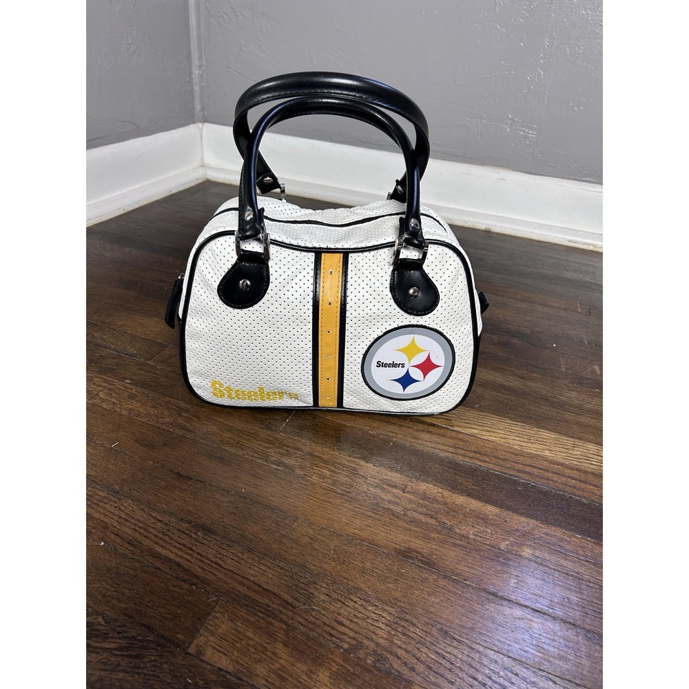 Woman's‎ Pittsburg Steelers Small Handbag Purse White With Logo Fan NFL Football